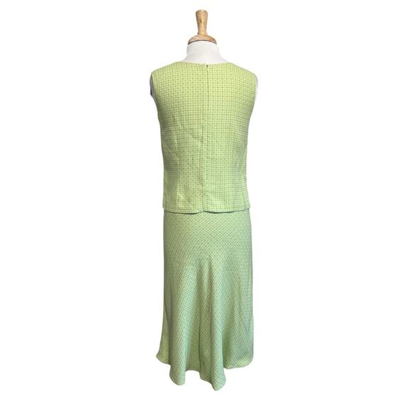 Vintage Tommy Bahama 100% Silk Lime Green Tank Top and Skirt Outfit Set Small - Picture 5 of 8